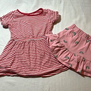 2T/24M GAP dress and Pekkle rainbow skirt bundle